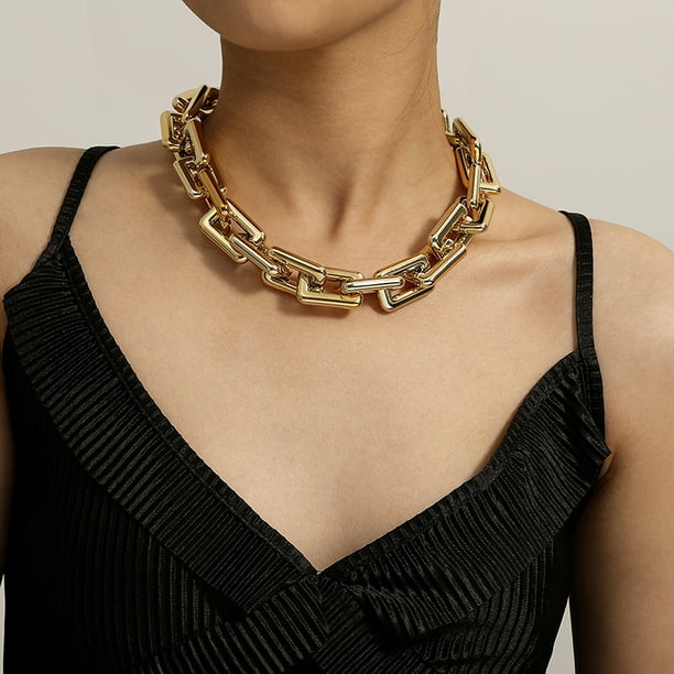Women Fashion Gold Metal Chains Band Narrow Choker Necklace Black Skinny Fabric Women Fashion Gold Metal Chains Band Narrow Choker Necklace Black Skinny Fabric